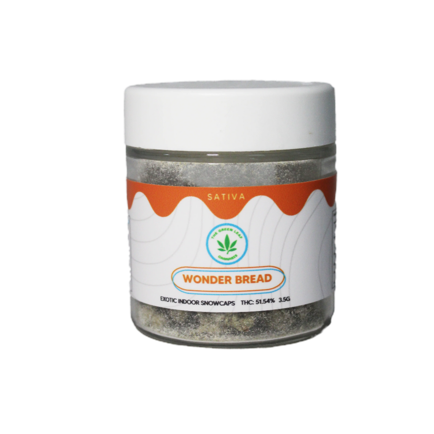 Wonder Bread-strain-sativa-snowcaps-The Green Leaf Cannabis-Cannabis-THCA-exotic indoor-3.5g