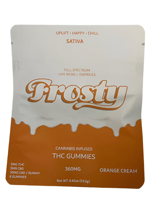 Orange Cream THC+CBG Gummies - 360mg THC+CBG - Frosty