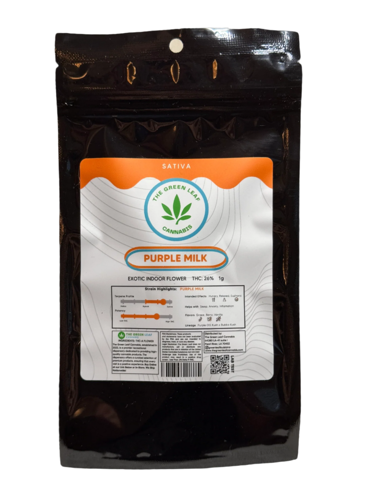 Purple Milk THC Flower - Sativa - 1g to 28g - The Green Leaf Cannabis