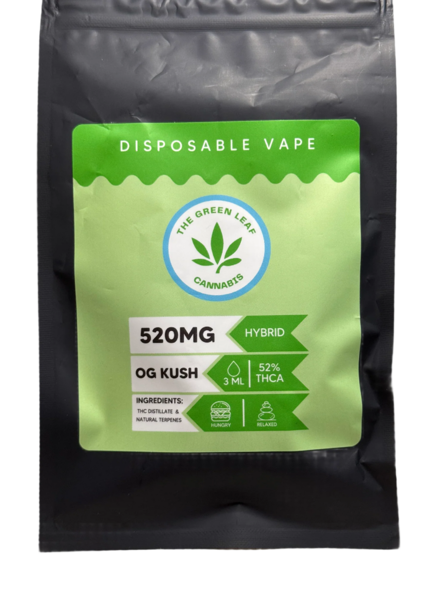 OG Kush Disposable Vape - Hybrid - 3ml - The Green Leaf Cannabis