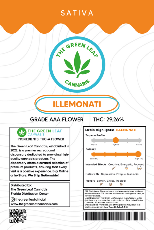 Illemonati THCA Flower - Sativa - 1g to 1 pound - AAA - The Green Leaf Cannabis