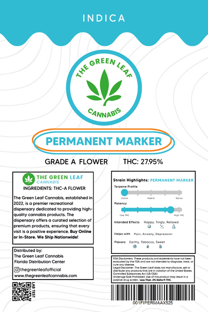 Permanent Marker THCA Flower - Hybrid - 1g to 1 pound - A - The Green Leaf Cannabis