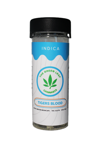 Tigers blood-strain-indica-snowcaps-The Green Leaf Cannabis-THCA-14g