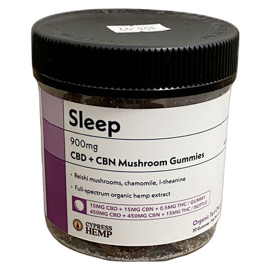 Sleep CBD+CBN Mushroom Gummies - 900mg CBN + CBD Full Spectrum - Cypress Hemp