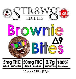 THC Brownie Bites - 50mg - STR8W8