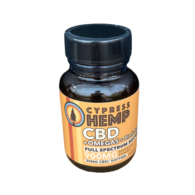 Full-Spectrum  Softgels - 900mg CBD - Cypress Hemp