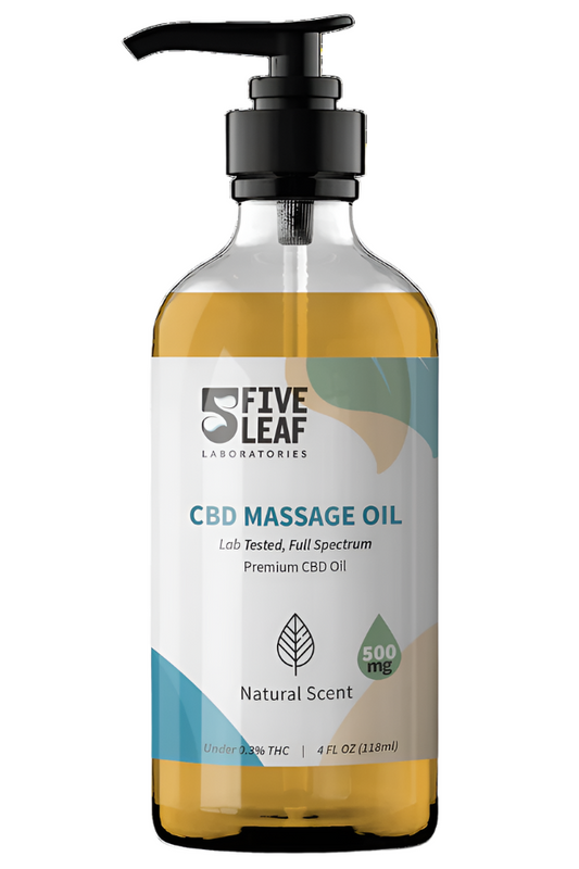 118ml CBD Massage Oil -118ml - 5 Leaf Labs