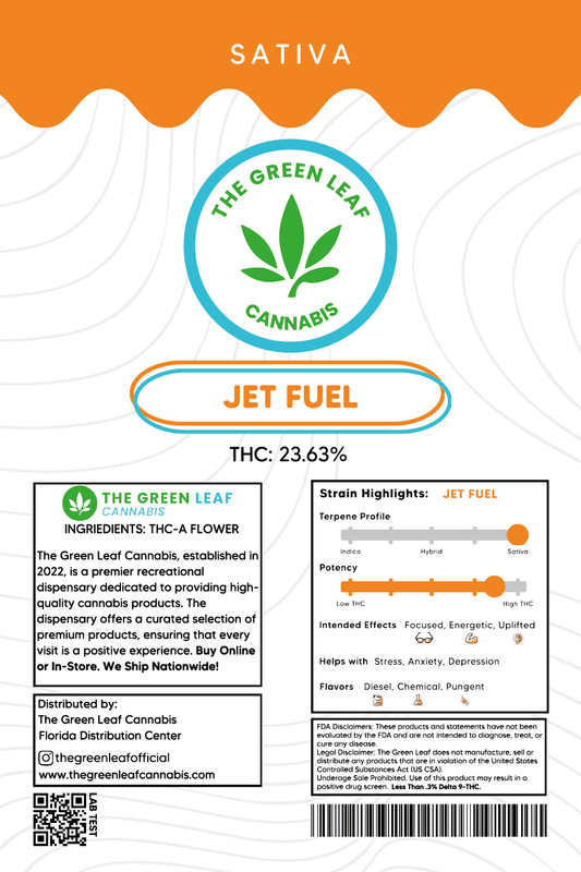 Jet Fuel THCA Flower - Sativa - 1g to 1 pound - AAA - The Green Leaf Cannabis